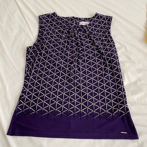 Purple/Black/White Calvin Klein Blouse